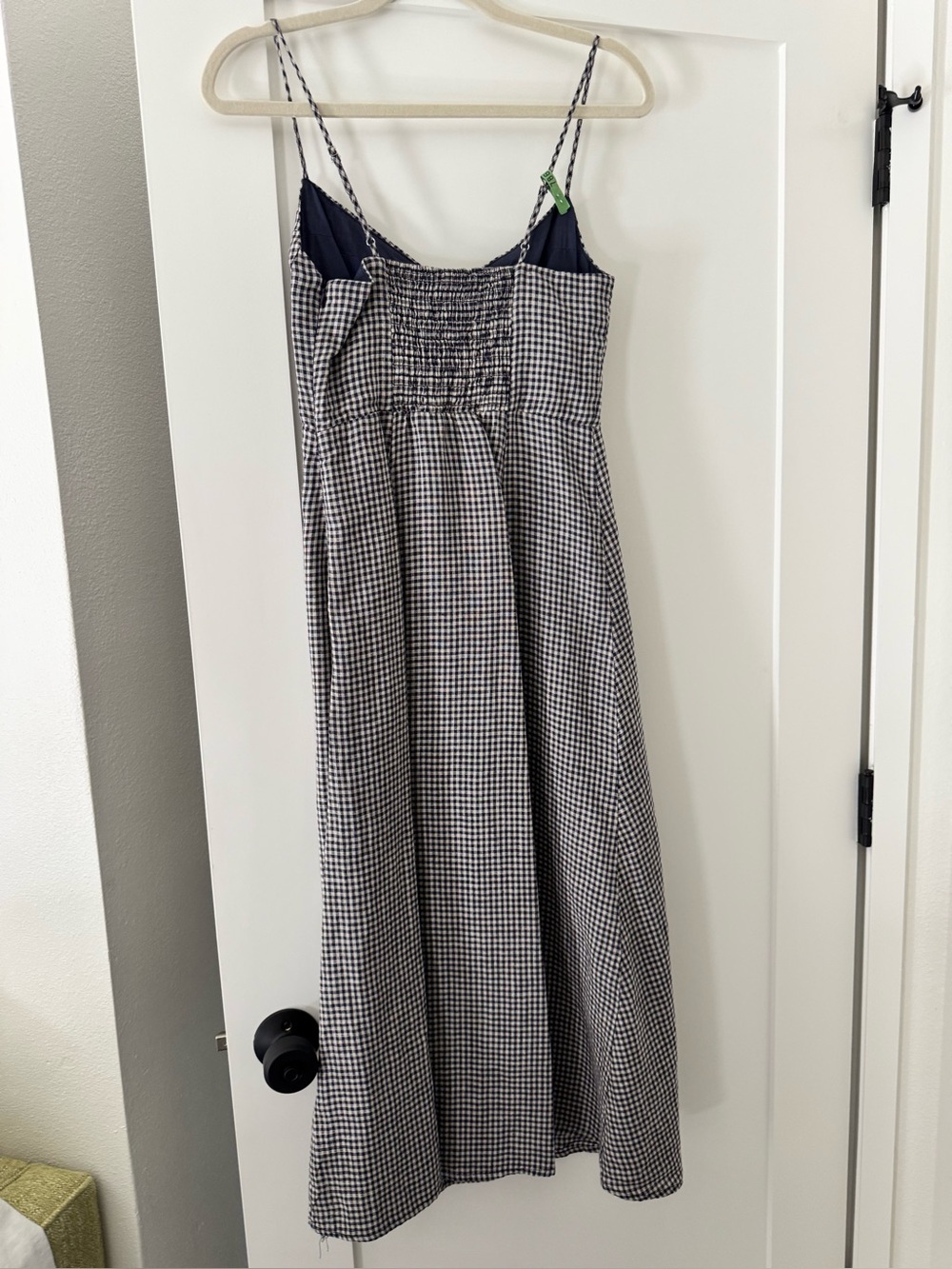 Astr the Label Figueroa Gingham Spaghetti-Strap Midi Dress Size S Linen - Picture 6 of 7